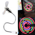 Flexible LED USB Fan with Real time Temperature Display